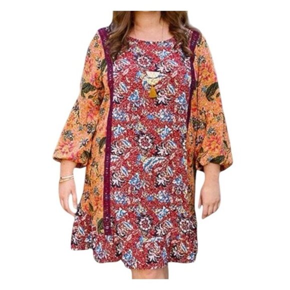 Matilda Jane Dresses & Skirts - Matilda Jane Lovely Menagerie Flora Boho Cottegecore Shift Dress Size Large